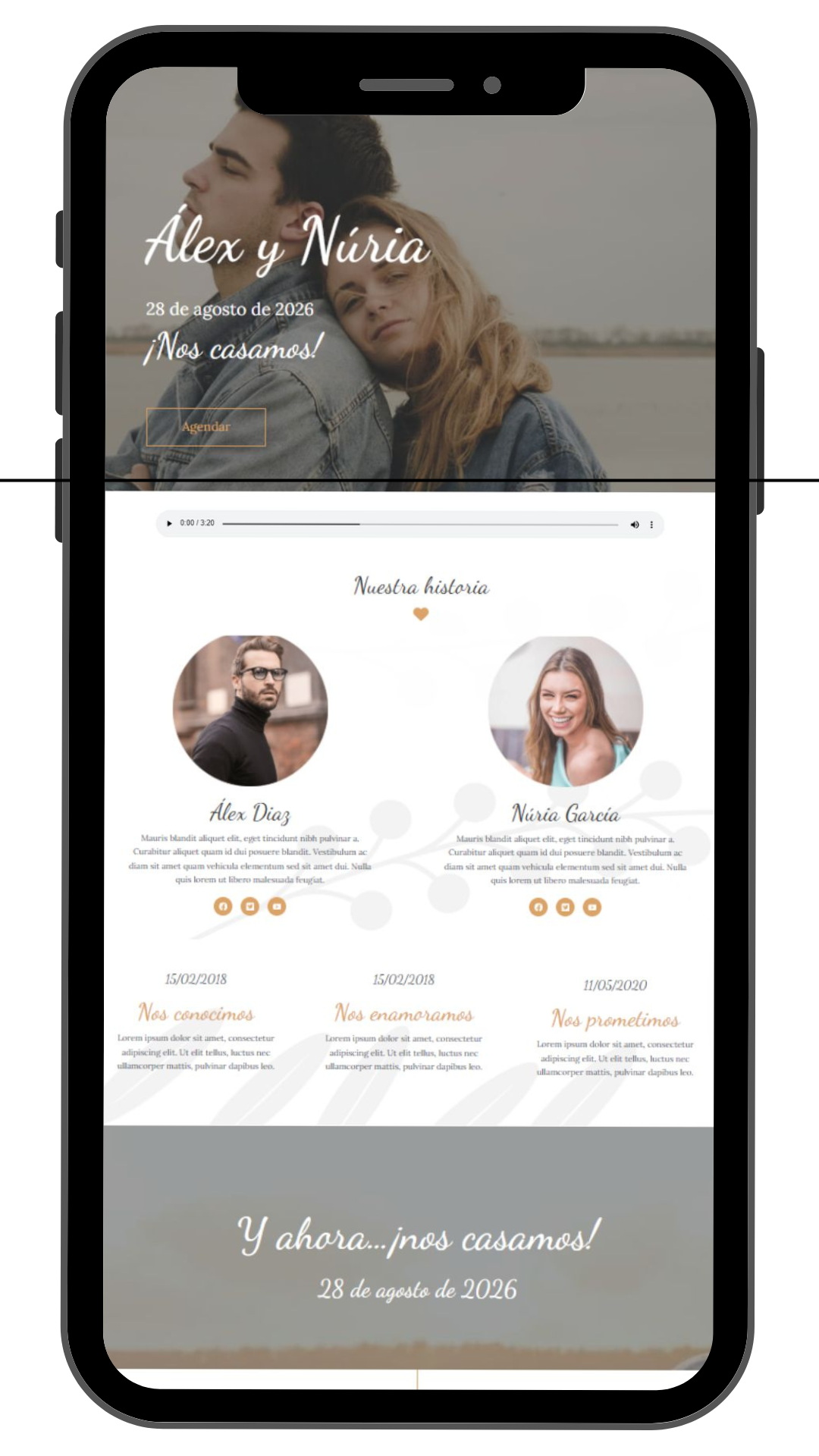 hipster invitacion digital boda