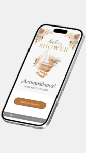 Invitación digital de baby shower con cuna de bebé