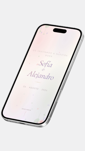 Invitación digital de boda jardín acuarela en tonos rosa y verde